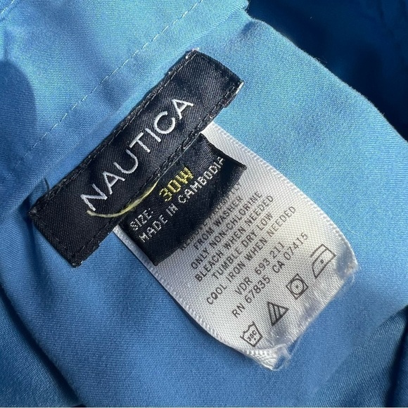 Men's Nautica Light Blue Cargo Board Shorts Swim Trunks Size 30 - Picture 4 of 5